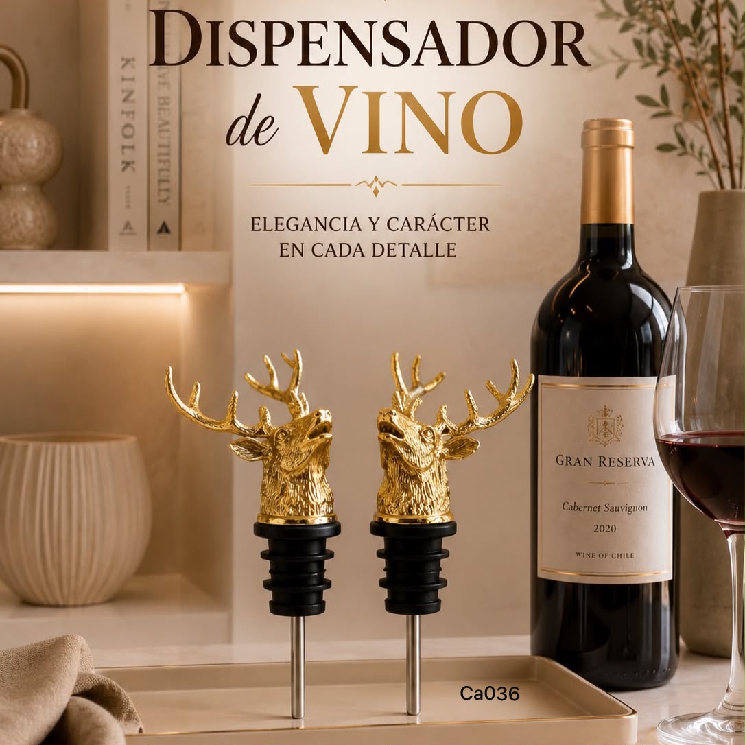 Dispensador de botellas metalico venado dorado 11.5*6cm